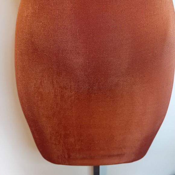Urban Outfitters Rust Orange‎ Ribbed Mini Dress Bodycon Keyhole Short Sleeve XS - Picture 11 of 16